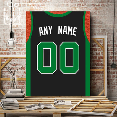 Boston Jersey Custom Canvas Print Wall Art for Boy Girl Men Women Basketball Personalized Canvas Art